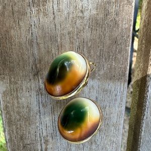 Antique clip on women’s earrings,gold 10 kit,handmade